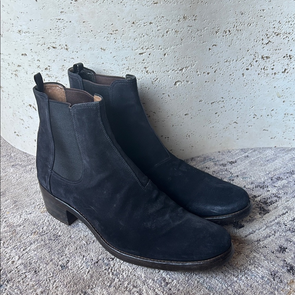 Premiata Italian suede men’s Chelsea boots | Dark Navy